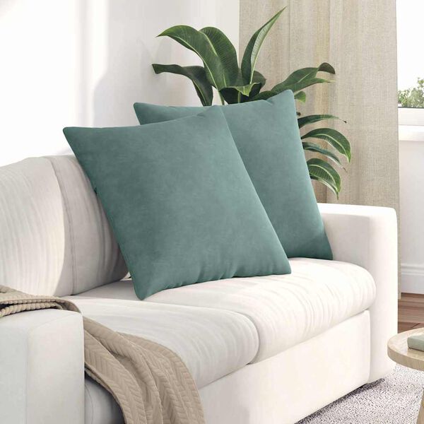 vidaXL Sofakissen 2 St&uuml;ck Meergr&uuml;n 60 x 60 cm Cordstoff