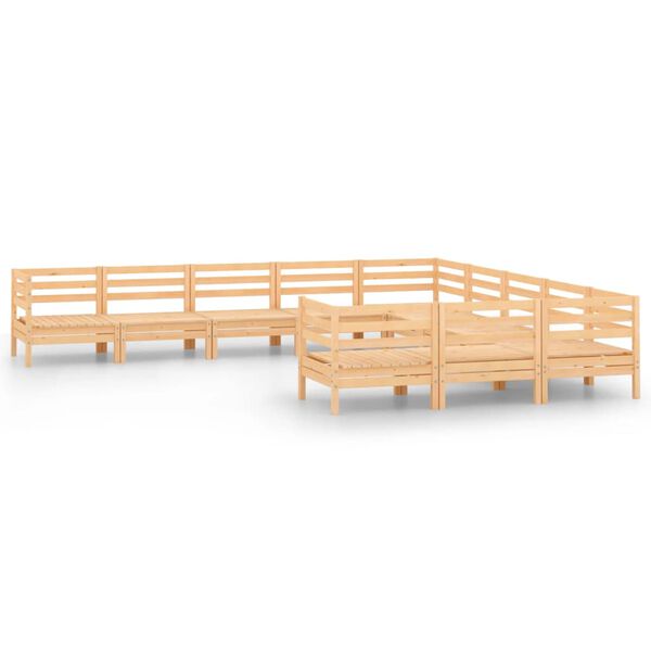 vidaXL 11-tlg. Garten-Lounge-Set Massivholz Kiefer