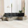 vidaXL Gartensofa-set mit Kissen 6 pcs Hellgrau Poly-Rattan