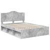 vidaXL Bettrahmen mit Kopfteil Beton 140 x 190 cm Massives Kiefernholz