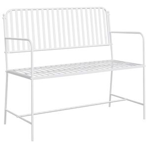 vidaXL Gartenbank 2 -Seater 103,5 x 51,5 x 90 cm Stahl Einfarbig Wei&szlig;