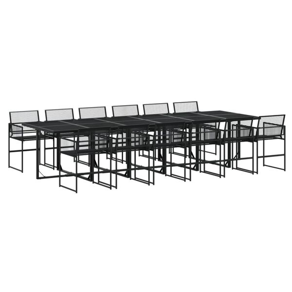 vidaXL 13-tlg. Garten-Essgruppe Schwarz Poly Rattan