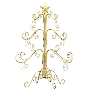 vidaXL Metall Weihnachtsbaum Gold 61 cm Pulverbeschichteter Stahl