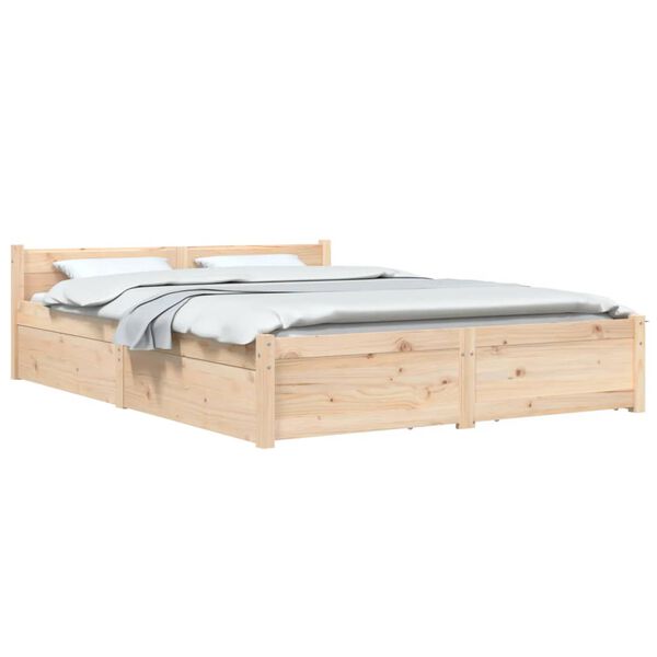 vidaXL Bett mit Schubladen 135x190 cm