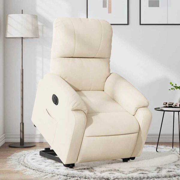 vidaXL Relaxsessel mit Aufstehhilfe Elektrisch Beige Mikrofasergewebe