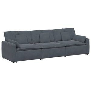 vidaXL Modulares Sofa mit Kissen Dunkelgrau