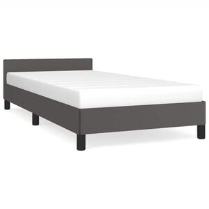 vidaXL Bettgestell mit Kopfteil ohne Matratze Grau 80x200 cm