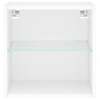 vidaXL Wand-Nachttisch mit LED-Leuchten Weiß