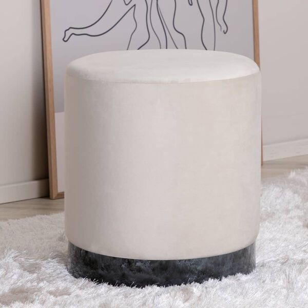 Venture Home Hocker Benji 35x35x42,5 cm Samt Beige und Schwarz