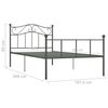 vidaXL Bettgestell Grau Metall 100 &times; 200 cm