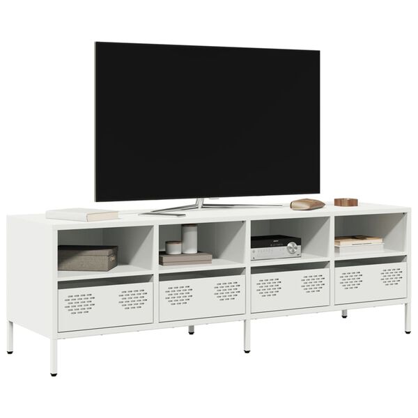 vidaXL TV-Schrank Wei&szlig; 135x39x43,5 cm Kaltgewalzter Stahl