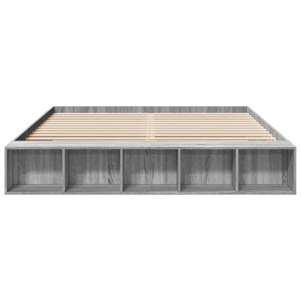 vidaXL Bettgestell Grau Sonoma 180x200 cm Holzwerkstoff