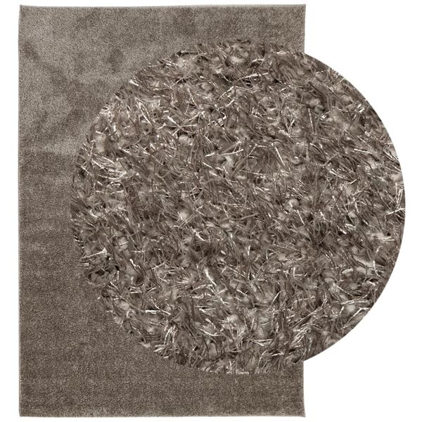 vidaXL Teppich ISTAN Hochflor Gl&auml;nzend Grau 140x200 cm