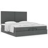 vidaXL Ottoman-Bett mit Matratzen Dunkelgrau 200x200 cm Stoff