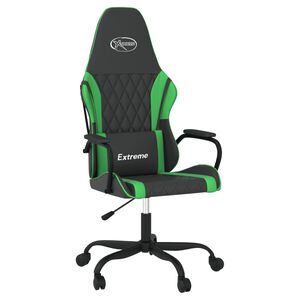 vidaXL Gaming-Stuhl mit Massagefunktion Schwarz und Gr&uuml;n Kunstleder