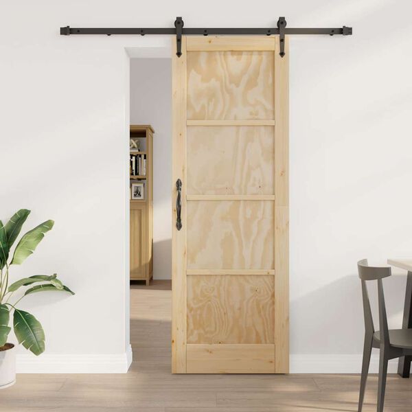 vidaXL Schiebet&uuml;r ORKDAL Braun 73,5 x 211 cm Massives Kiefernholz