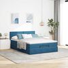 vidaXL Ottoman-Bett mit Matratze & LEDs Dunkelblau 140x190 cm Samt