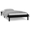 vidaXL Massivholzbett mit LEDs Schwarz 90x200 cm