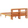 vidaXL Bettgestell mit Kopfteil ohne Matratze Wachsbraun 135x190 cm