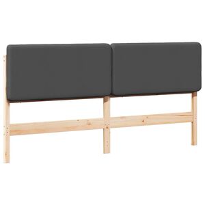 vidaXL Gepolstertes Kopfteil mit Kopfteil Braun und Dunkelgrau 200 cm