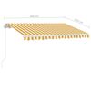 vidaXL Standmarkise Manuell Einziehbar 300x250 cm Gelb/Wei&szlig;
