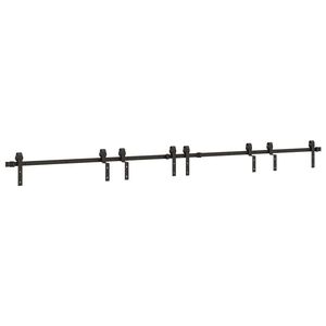 vidaXL Schiebet&uuml;rbeschlag-Set 366 cm Stahl Schwarz
