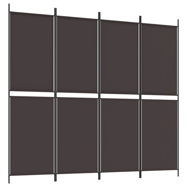 vidaXL 4-tlg. Paravent Braun 200x180 cm Stoff
