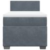 vidaXL Boxspringbett mit Matratze Dunkelgrau 90x190 cm Samt