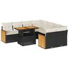vidaXL 9-tlg. Garten-Sofagarnitur mit Kissen Schwarz Poly Rattan
