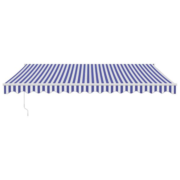 vidaXL Markise Einziehbar Blau und Wei&szlig; 4,5x3 m Stoff und Aluminium