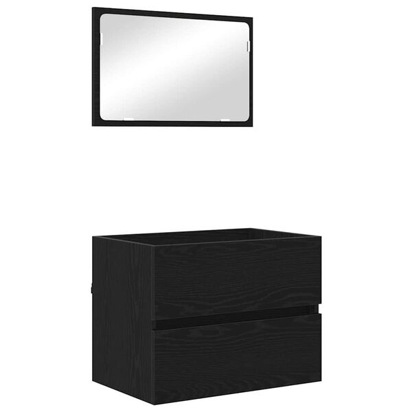 vidaXL Badezimmerm&ouml;bel-Set mit Schubladen 2 pcs Schwarz Eichen-Optik
