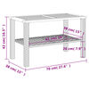 vidaXL Gartentisch Schwarz 70x38x42 cm Poly Rattan Akazienholz