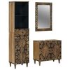 vidaXL Badezimmerm&ouml;bel-Set mit Schubladen 3 pcs Braun Massivholz Mango