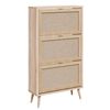 Finori Schuhschrank Bali 49A Sonoma-Eiche und Raffia-Druck