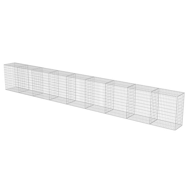 vidaXL Gabionenwand mit Abdeckung Verzinkter Stahl 900&times;50&times;100 cm