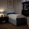 vidaXL Boxspringbett mit Matratze Hellgrau 90x200 cm Stoff