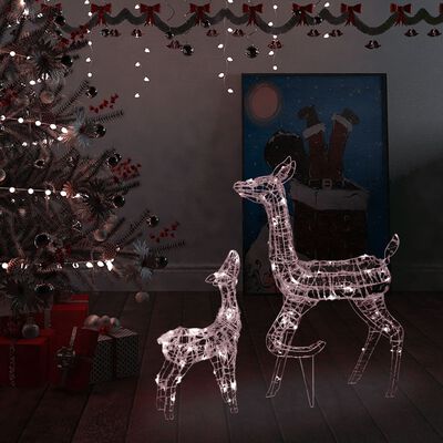 vidaXL LED-Rentier-Familie Weihnachtsdeko Acryl 160 LED Warmweiß