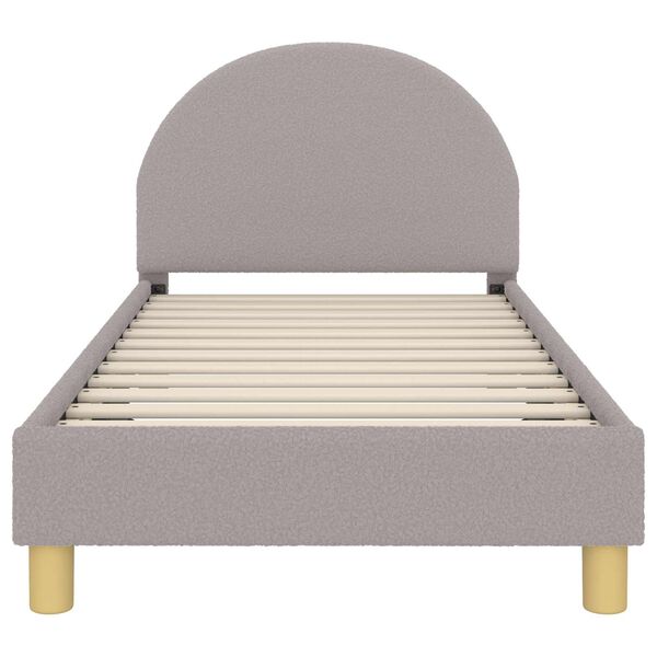 vidaXL Kinderbettgestell mit Kopfteil Hellgrau 80 x 160 cm Schafstoff