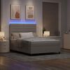 vidaXL Boxspringbett mit Matratze mit LED Taupe 160 x 200 cm Stoff