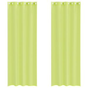 vidaXL Voile Vorh&auml;nge mit &Ouml;sen 2 Stk. Apfelgr&uuml;n 140x300 cm