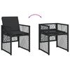 vidaXL 7-tlg. Garten-Essgruppe mit Kissen Schwarz Poly Rattan