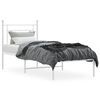 vidaXL Metallbett ohne Matratze mit Kopfteil Wei&szlig; 75x190 cm