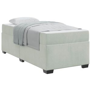 vidaXL Bettrahmen mit Matratze Hellgrau 80 x 200 cm Stoff