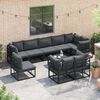 vidaXL Gartensofa-set mit Kissen 9 pcs Schwarz Aluminium