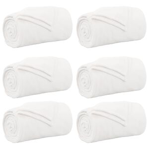 vidaXL Wohndecken 6 stk. Wei&szlig; 150 x 200 cm 4.68 kg Fleece