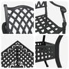 vidaXL Gartentisch Set 5 pcs Schwarz Gussaluminium