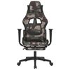 vidaXL Gaming-Stuhl mit Massage & Fu&szlig;st&uuml;tze Schwarz Camouflage Stoff