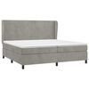 vidaXL Boxspringbett mit Matratze Hellgrau 200x200 cm Samt