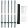 vidaXL Zaun mit Pfosten Gr&uuml;n 1,2 x 25 m Stahl
