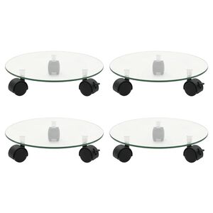 vidaXL Pflanzenroller 4 Stk. 28 cm Hartglas Rund